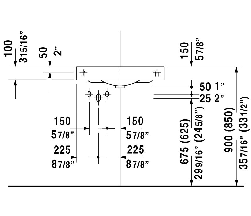 Duravit Architec Ceramic 25" Corner Bathroom Sink with Overflow